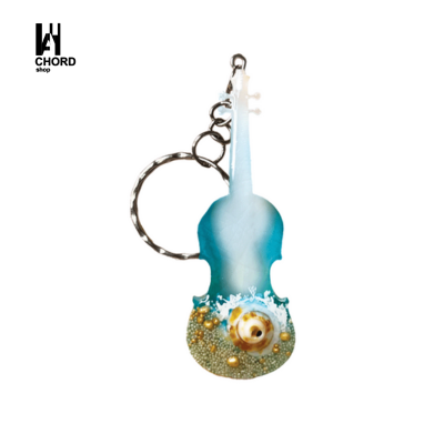 گردنبند و جاکلیدی رزینی طرح ویالون با نقش دریا